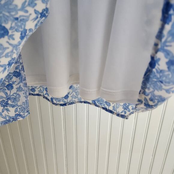 Monteau Blue Floral Print Flutter Sleeve Vneck Dress - Picture 5 of 9